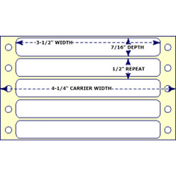 3-1/2" x 7/16", Pinfeed, 1 Label Across, 10,000 Labels a Case Loading