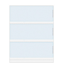 Checks, 3 per Sheet, Perfs: 3 ½", 7", & 10 ½" From Top, Blue Herringbone, 5 Security Features Loading