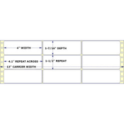 4" x 1-7/16", Pinfeed, 3 Labels Across, Vertical Perforation Between Each Label, 15,000 Labels a Case Loading