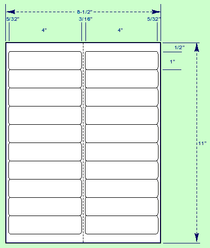 Cut Sheet 4" x 1" Labels with Gripper Margin for laser printers, ink jet printers and Photocopiers Loading