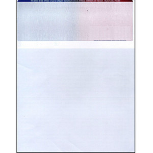 Check on Top, Perfs; 3 1/2" & 7 1/2" from Top, Blue to Burgundy, 13 Security Features Check on Top, Perfs; 3 1/2" & 7 1/2" from Top, Blue to Burgundy, 13 Security Features