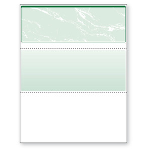 Check on Top, Perfs - 3 1/2" & 7" from Top, Green, 11 Security Features Check on Top, Perfs - 3 1/2" & 7" from Top, Green, 11 Security Features