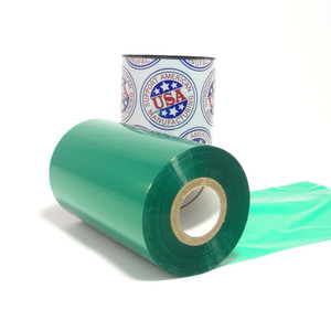 Resin Ribbon: 2.52" x 984' (64.0mm x 300m), Ink on Outside, Green Resin Ribbon: 2.52" x 984' (64.0mm x 300m), Ink on Outside, Green