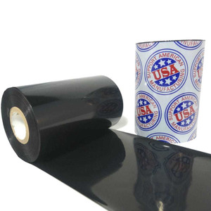 Wax Ribbon: 2.52” x 1,476’ (64.0mm x 450m), Ink on Outside, Resin Enhanced, $5.22 per Roll in 36 Roll Case Wax Ribbon: 2.52” x 1,476’ (64.0mm x 450m), Ink on Outside, Resin Enhanced, $5.22 per Roll in 36 Roll Case