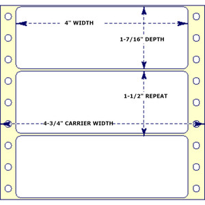 4" x 1-7/16", Pinfeed, 1 Label Across, 5,000 Labels a Case 4" x 1-7/16", Pinfeed, 1 Label Across, 5,000 Labels a Case