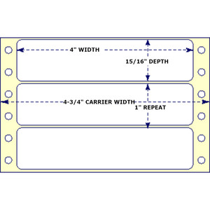 4" x 15/16", Pinfeed, 1 Label Across, 5,000 Labels a Case 4" x 15/16", Pinfeed, 1 Label Across, 5,000 Labels a Case