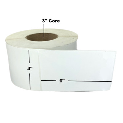 4" x 6", Thermal Transfer, Perforated, Roll, 3" Core, Coated, Removable Adhesive, $25.48 per 1000 Labels