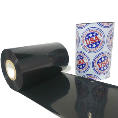 Wax Ribbon: 4.00” x 1,345’ (101.6mm x 410m), Ink on Inside, Resin Enhanced, $7.55 per Roll in 6 Roll Case