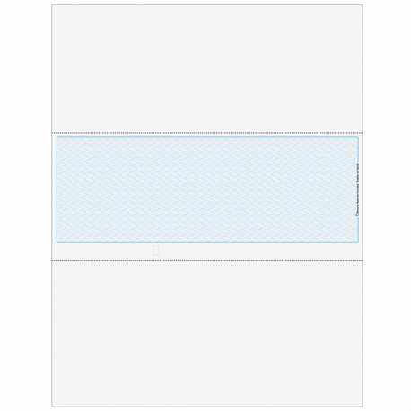 Check in Middle, Perfs - 3 1/2" & 7" from Top, Blue Herringbone, 13 Security Features