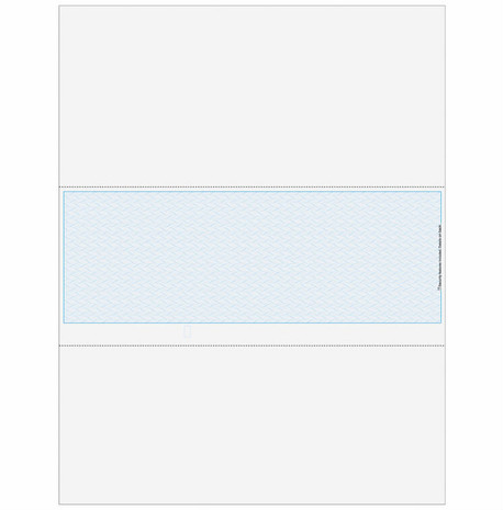 Check in Middle, Perfs: 4" & 7 1/2" from Top, Blue Herringbone, 13 Security Features