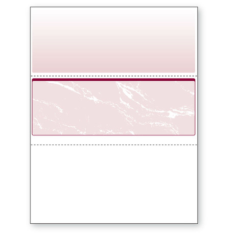 Check in Middle, Perfs - 3 1/2" & 7" from Top, Burgundy, 11 Security Features