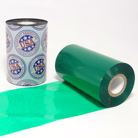 Resin Ribbon: 4.33" x 984' (110.0mm x 300m), Ink on Outside, Green