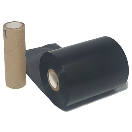 Resin Ribbon: 4.17” x 1,968’ (106.0mm x 600m), Ink on Outside, General Use, Near Edge, $33.61 per Roll in 24 Roll Case Resin Ribbon: 4.17” x 1,968’ (106.0mm x 600m), Ink on Outside, General Use, Near Edge, $33.61 per Roll in 24 Roll Case