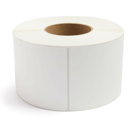 4" x 6.5", Direct Thermal, Perforated, Roll, 3" Core, Coated, Premium, $39.03 per Roll in 4 Roll Case.