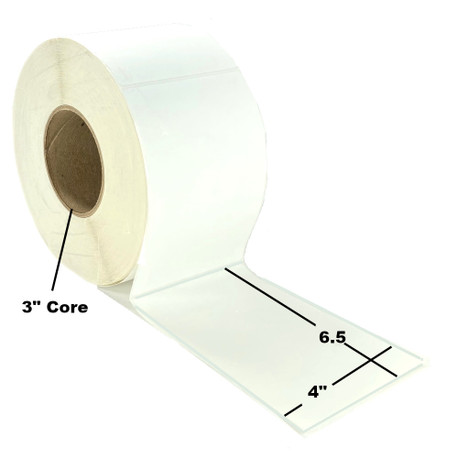 4" x 6.5", Direct Thermal, Perforated, Roll, 3" Core, Uncoated, General Use, $34.41 per Roll in 4 Roll Case 4" x 6.5", Direct Thermal, Perforated, Roll, 3" Core, Uncoated, General Use, $34.41 per Roll in 4 Roll Case