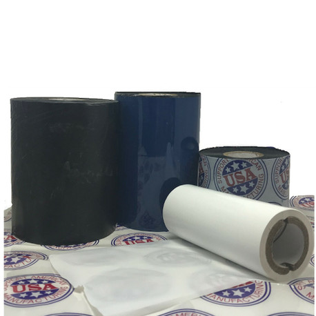Wax Resin Ribbon: 2.16” x 1,968’ (55.0mm x 600m), Ink on Inside, Bright White, Near Edge, $20.71 per Roll in 24 Roll Case