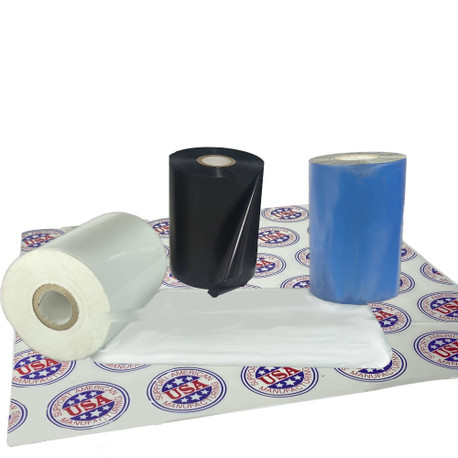 Wax Resin Ribbon: 2.17” x 1,968’ (55.0mm x 600m), Ink on Outside, Bright White, Near Edge, $21.81 per Roll in 12 Roll Case