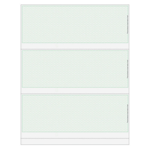 4 Checks Per Sheet: Blue, Perforation 1: 2 3/4 In , Perforation 2 5 And 8 From Top Of Check Blue 5 Security Features