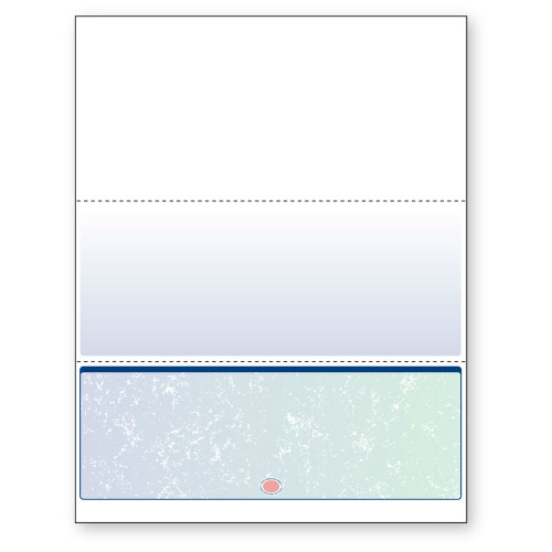 Blue / Green Bottom Check Premier Security Business Check Stock