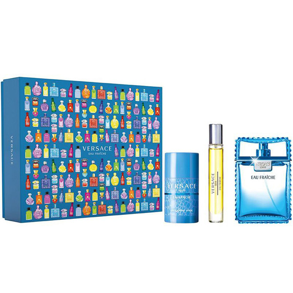 Man Eau Fraiche 3 Piece 100ml Eau de Toilette by Versace for Men (Gift Set-B)