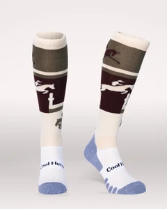 Eventer Khaki Horse Riding Socks