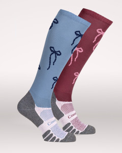 Bow-licious socks styled with riding boots Bow-licious socks styled with riding boots