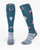 Cowgirl Boots & Cactus horse riding socks in teal blue with pink cowboy boots, horseshoes and cactus design.