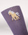 Close-up of the palomino horse design on Lavender purple Free Rein socks