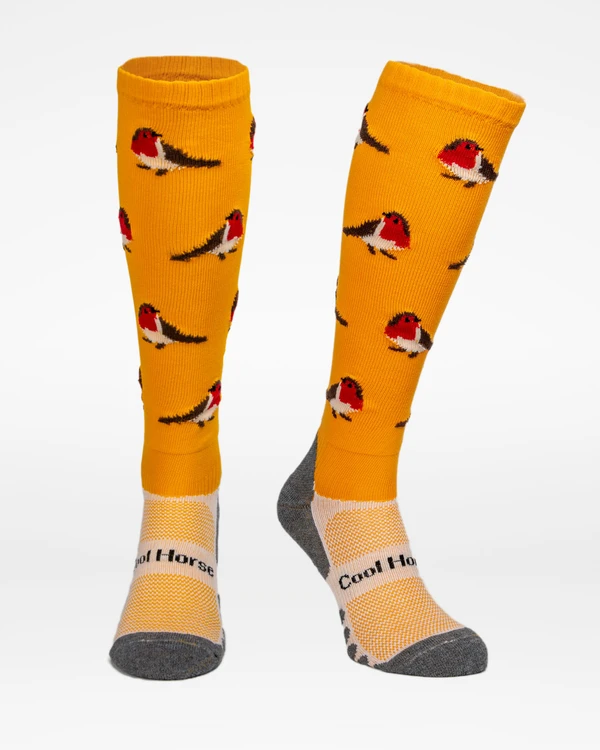 Horse riding with robins on | Horse riding socks Cool Horse Socks