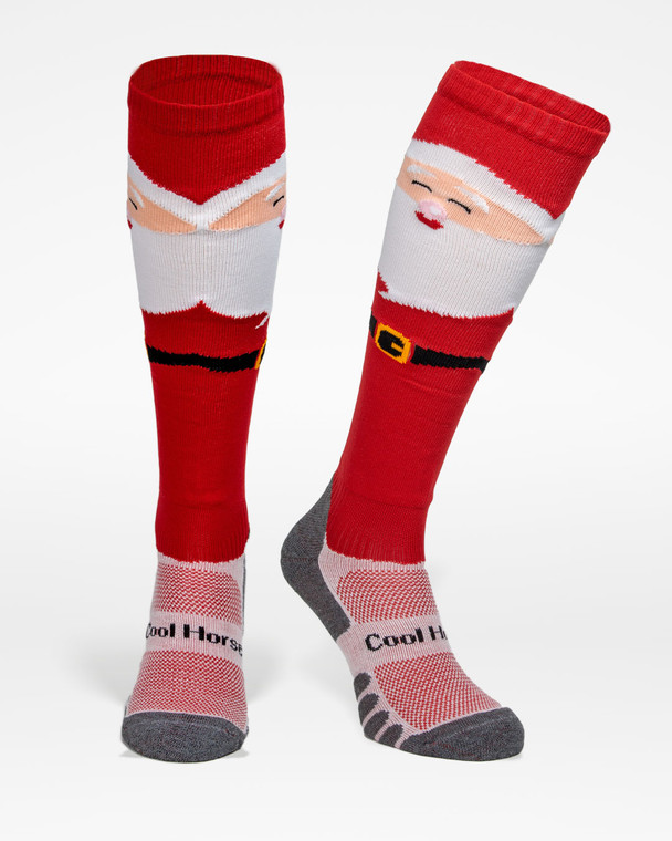 Horse riding socks with Santa Claus on