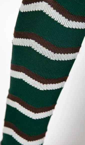 Green brown and white striped custom riding sock