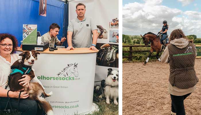 From the Cool Horse Socks family album: our show stand, dogs and time at the yard