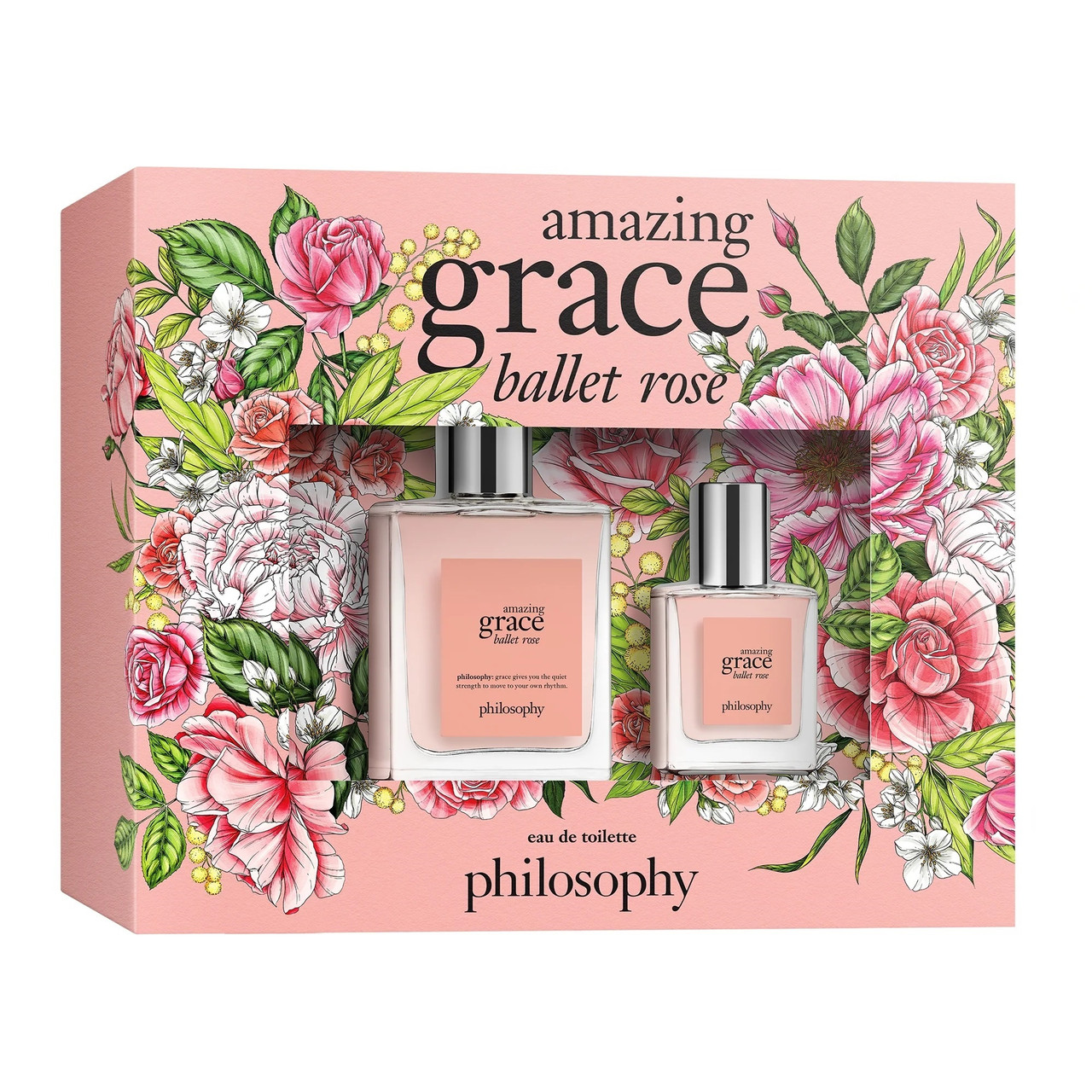 PHILOSOPHY AMAZING GRACE BALLET ROSE 2 PCS SET: 2 OZ EAU DE TOILETTE SPRAY + 0.5 OZ EAU DE ...