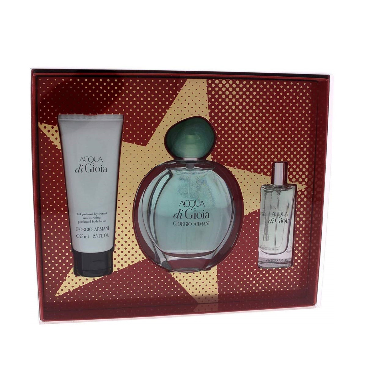 ACQUA DI GIOIA 3 PCS SET 3.4 EAU DE PARFUM SPRAY 0.5 EAU DE