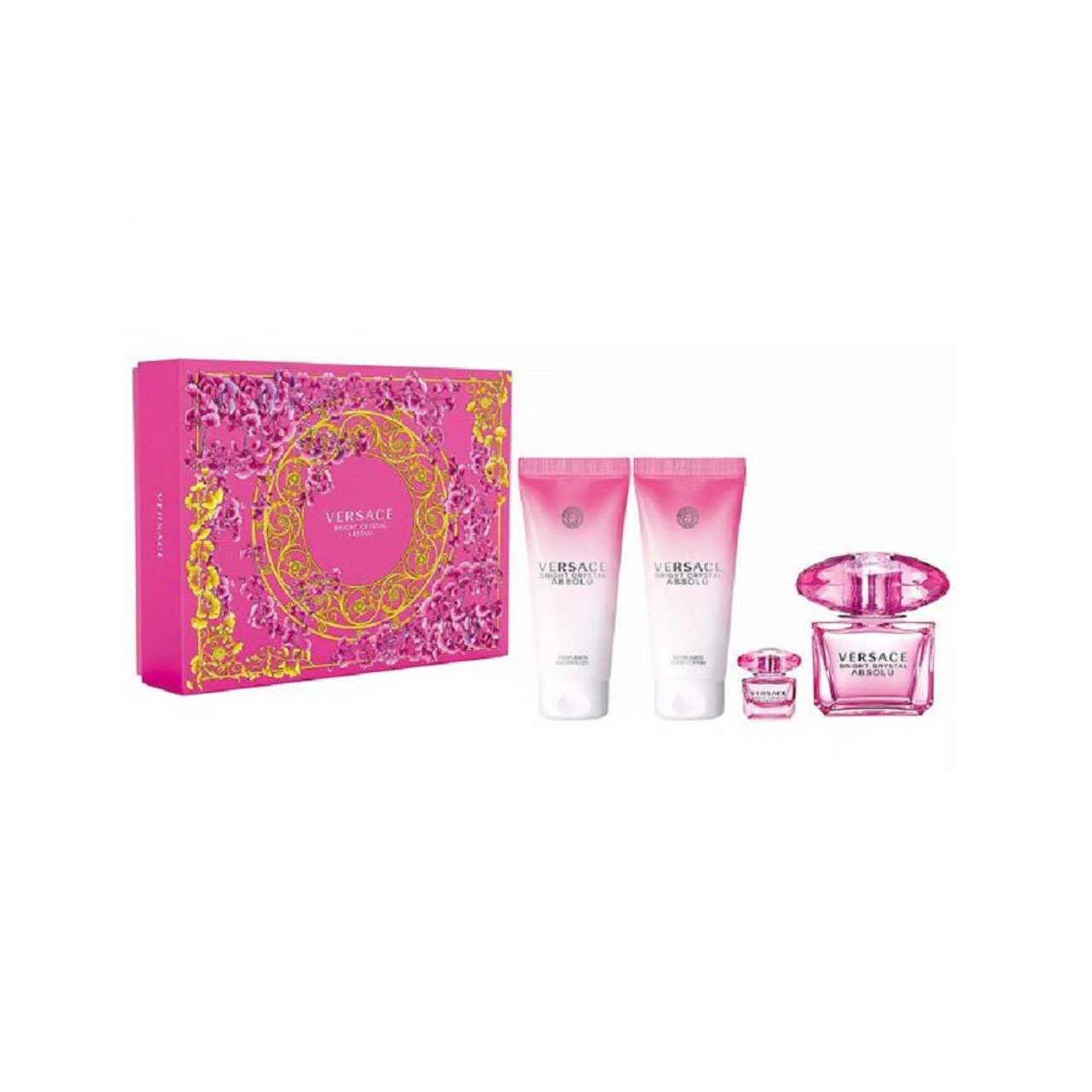 VERSACE BRIGHT CRYSTAL ABSOLU 4 PCS SET FOR WOMEN 3 OZ EAU DE