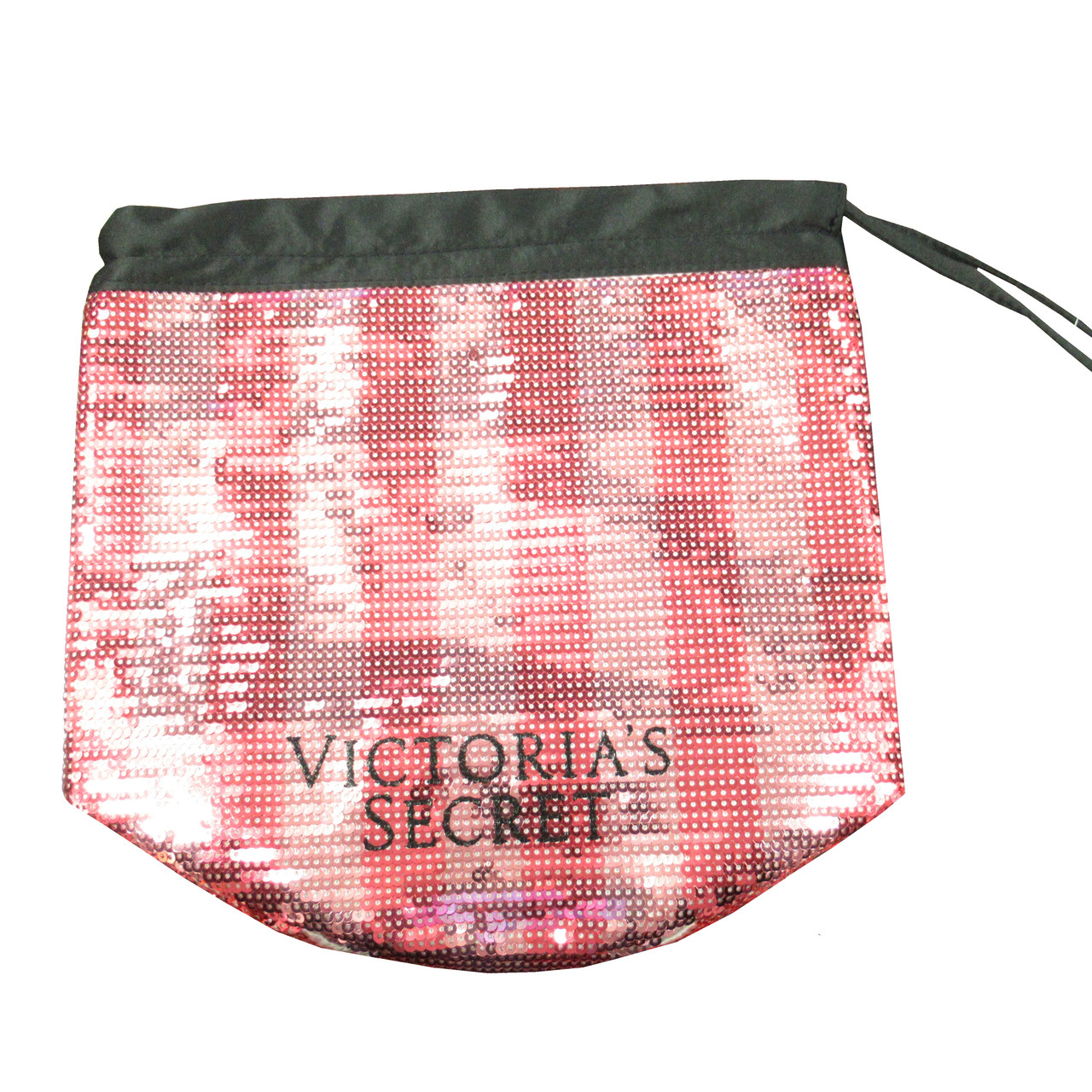 VICTORIA'S SECRET BLING PINK SEQUIN SPARKLE BLACK TOTE BAG - ScentsWorld