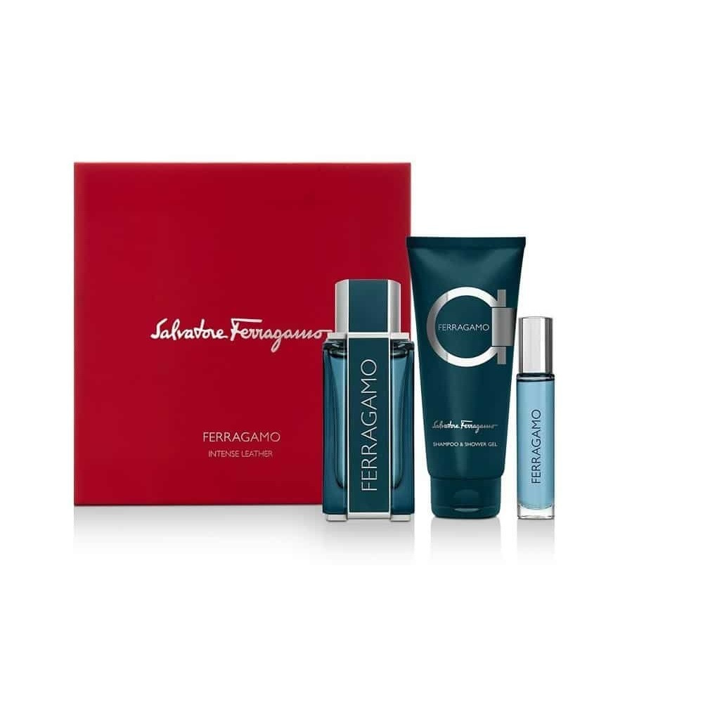 SALVATORE FERRAGAMO INTENSE LEATHER 3 PCS SET FOR MEN: 3.4 SHOWER