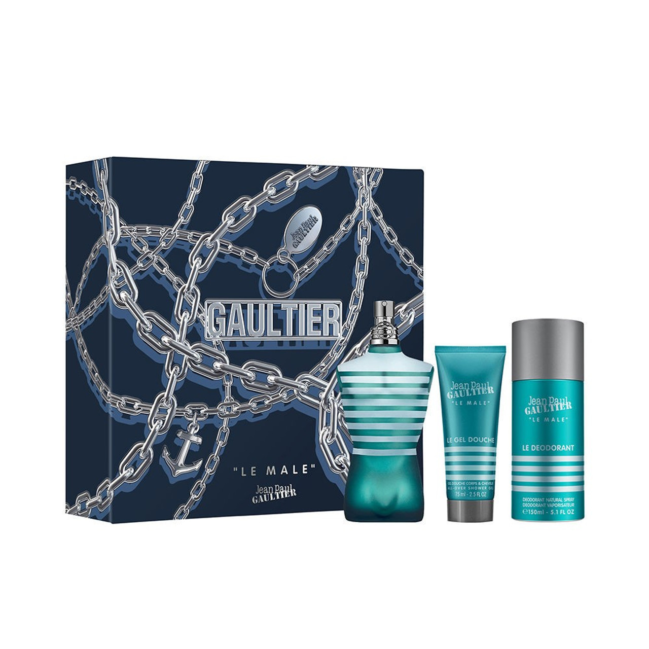 JEAN PAUL GAULTIER LE MALE 3 PCS SET FOR MEN 4.2 EAU DE TOILETTE