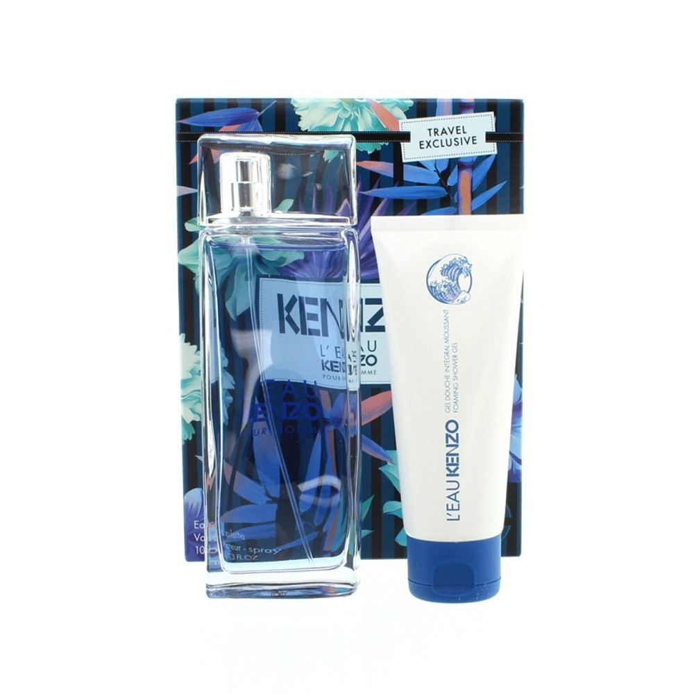 KENZO L'EAU POUR HOMME 2 PCS GIFT SET: 3.4 EAU DE TOILETTE SPRAY + 2.5 ...