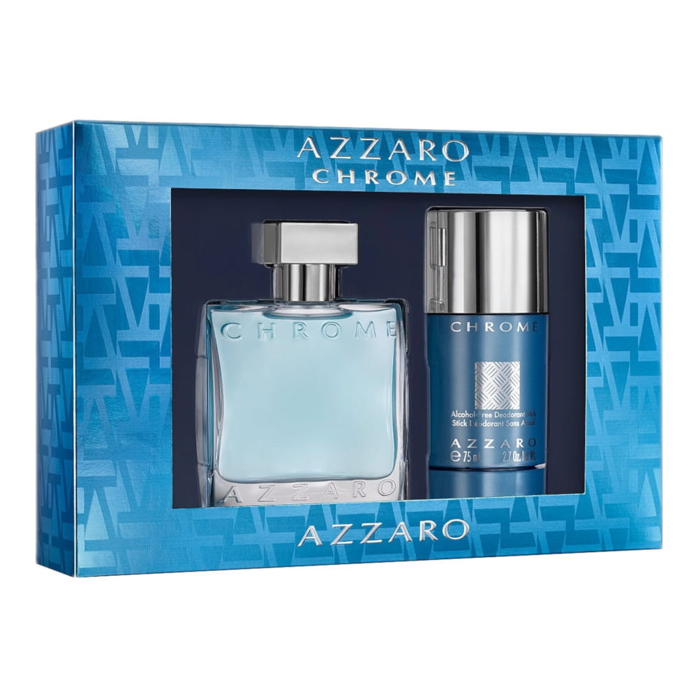 AZZARO CHROME 2 PCS SET: 1.7 EAU DE TOILETTE SPRAY + 2.7 OZ DEODORANT ...