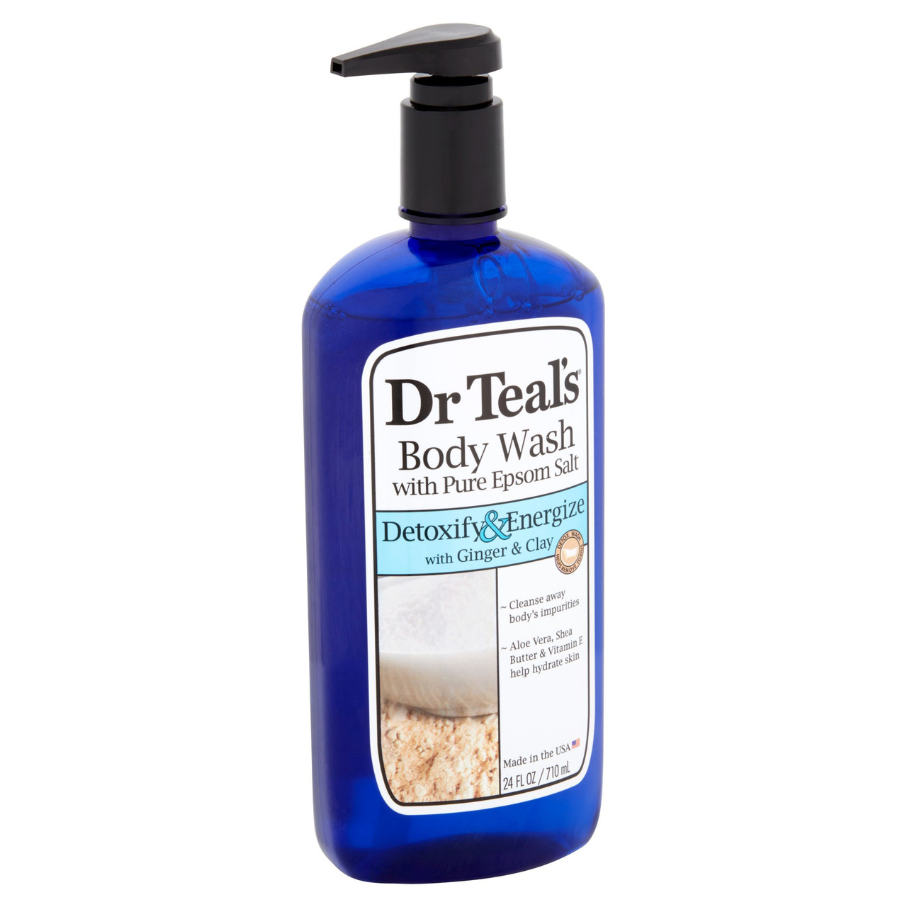 DR TEAL'S DETOXIFY & ENERGIZE WITH GINGER & CLAY 24 OZ BODY WASH