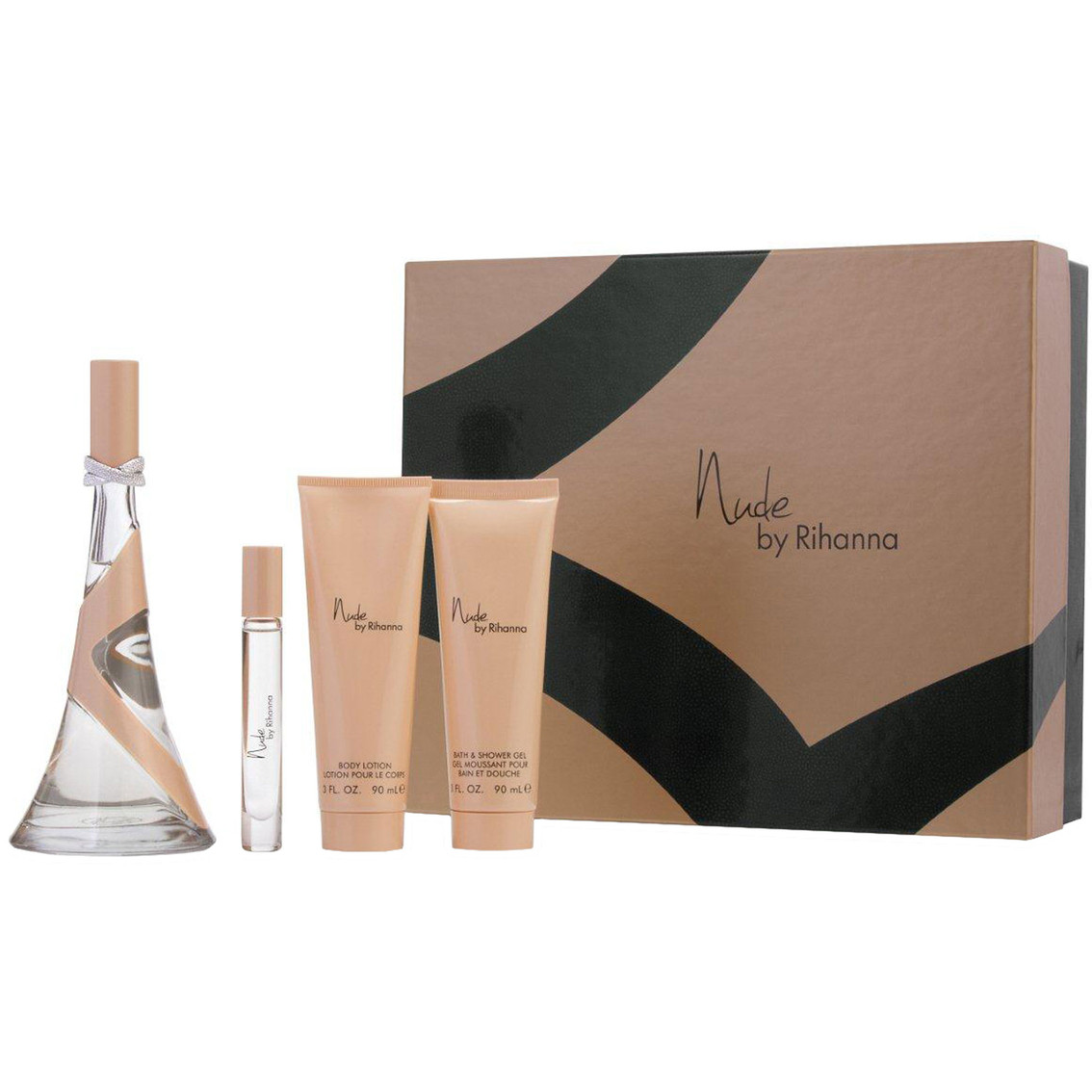 RIHANNA NUDE 4 PCS SET: 3.4 EAU DE PARFUM SPRAY + 3 OZ BODY LOTION