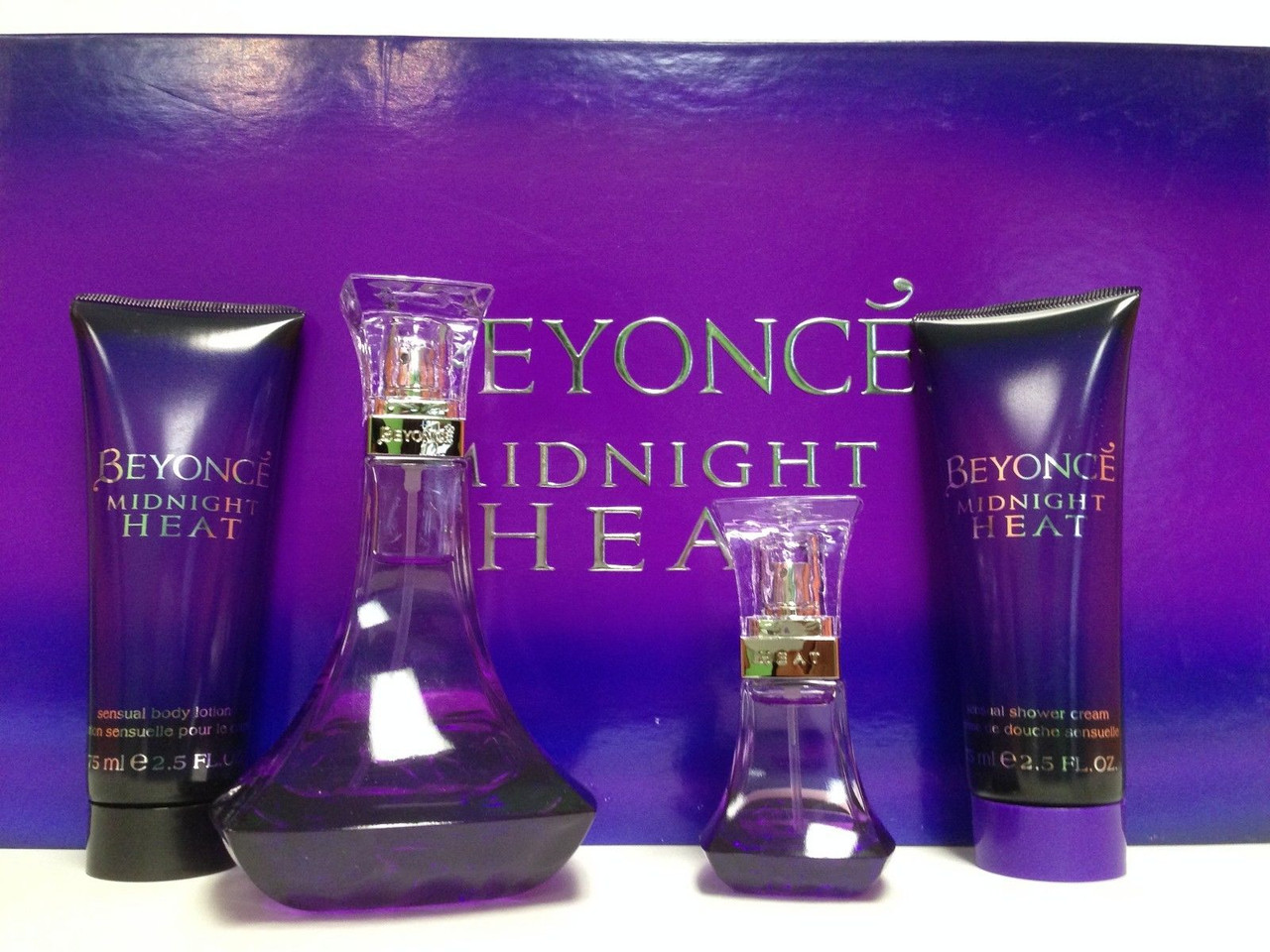 BEYONCE MIDNIGHT HEAT 4 PCS SET: 3.4 EDP SP + 15 ML EDP SP + 2.5 BODY ...
