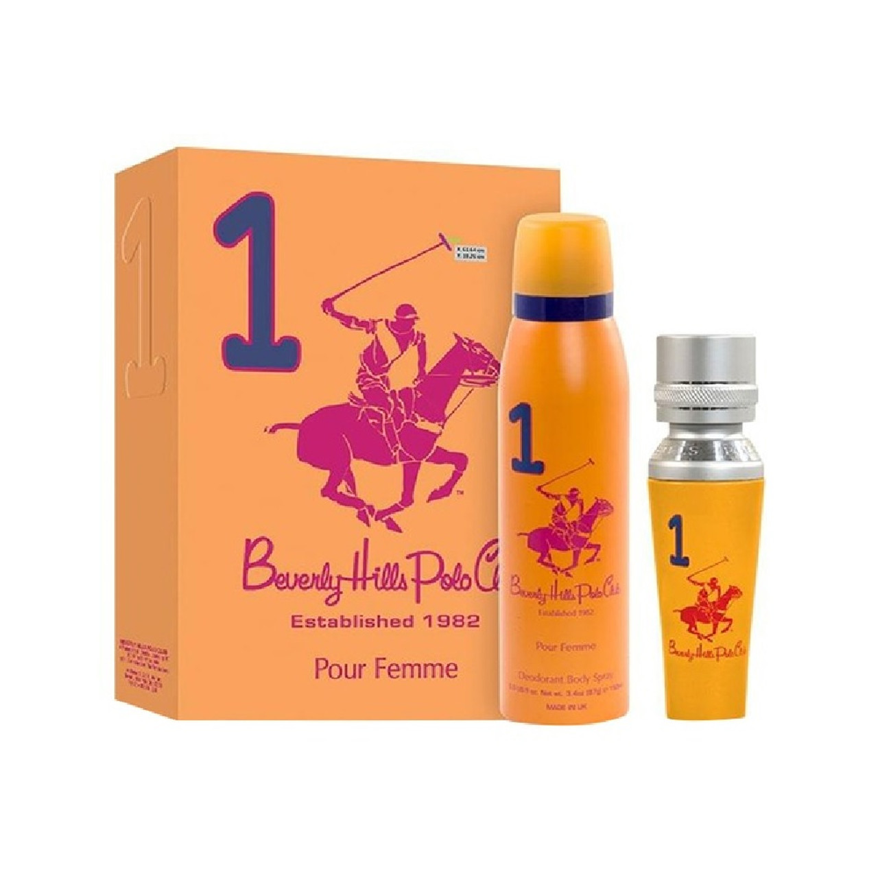 BEVERLY HILLS POLO CLUB ONE 2 PCS GIFT SET FOR WOMEN: 3.4 EAU DE