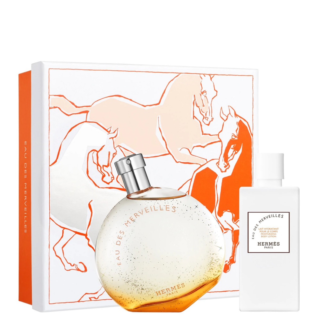 HERMES EAU DES MERVEILLES - 2 BODY WOMEN: FOR 3.4 SET PCS 2.7 GIFT + DE TOILETTE EAU ScentsWorld LOTION