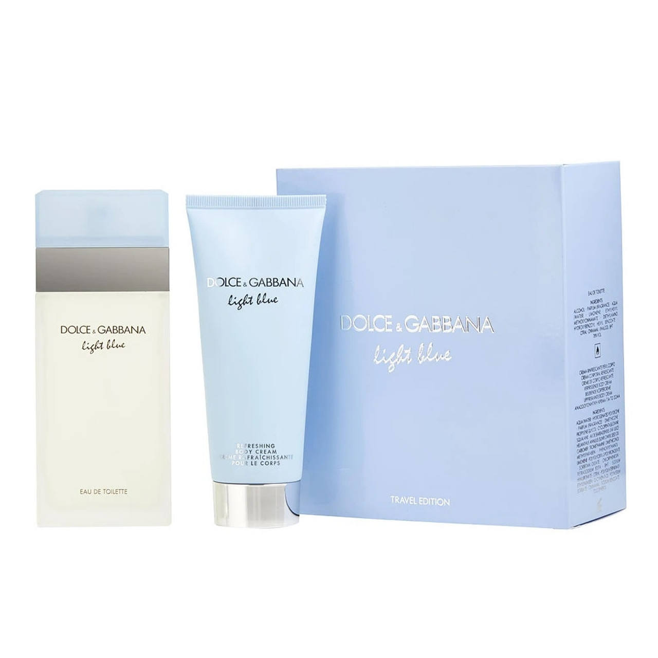 Dolce and gabbana 2025 light blue travel set