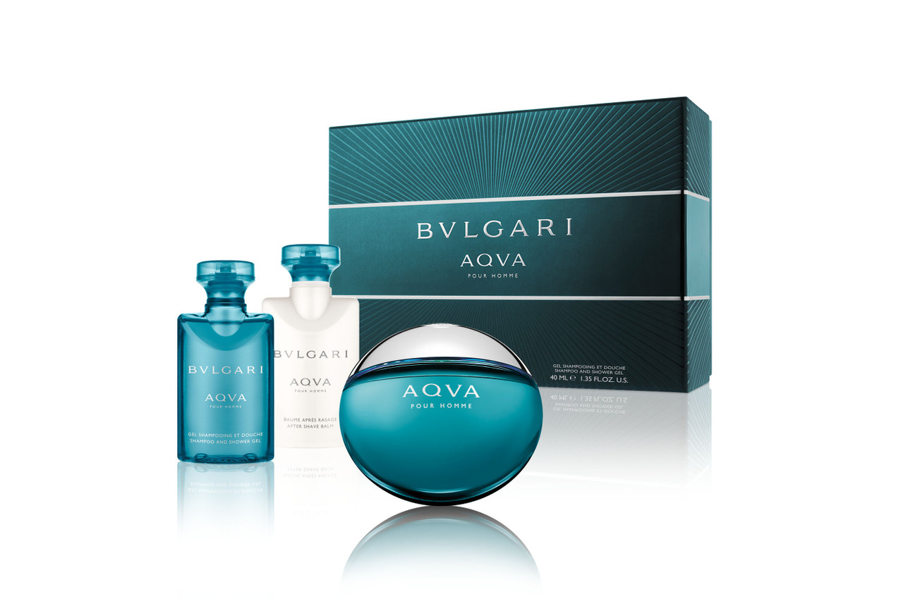 BVLGARI AQUA PCS SET FOR MEN: EDT SP AFTER SHAVE BALM