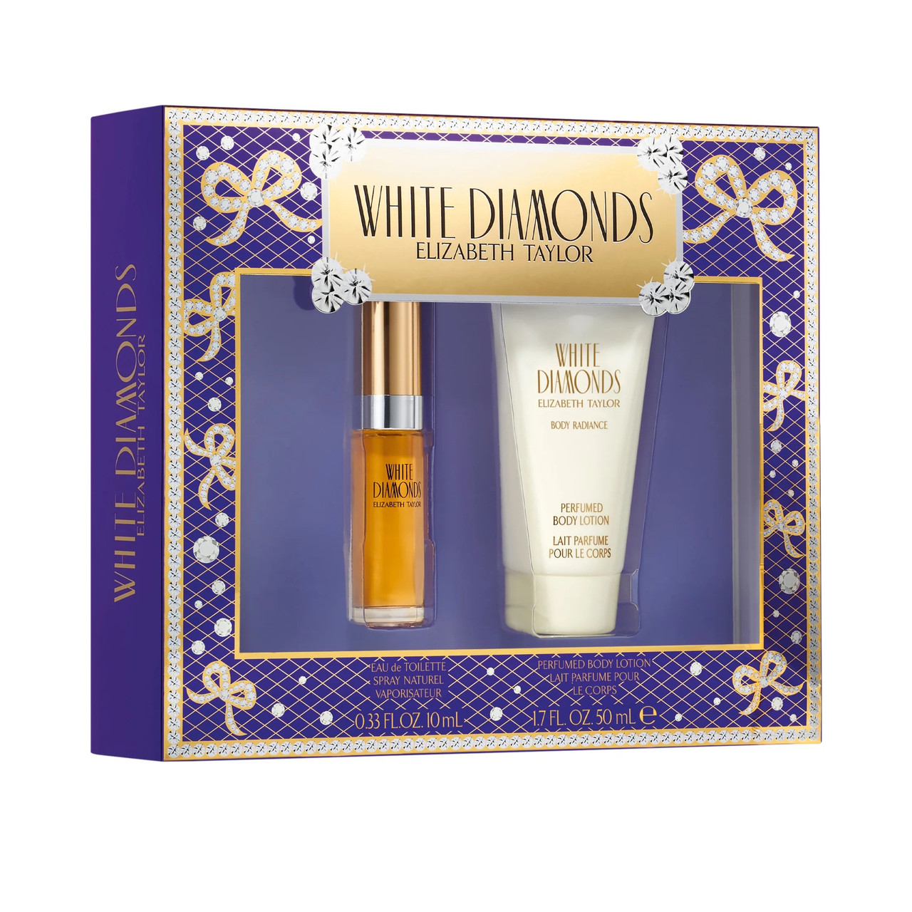 WHITE DIAMONDS 2 PCS SET: 0.33 EAU DE TOILETTE SPRAY + 1.7 BODY LOTION ...