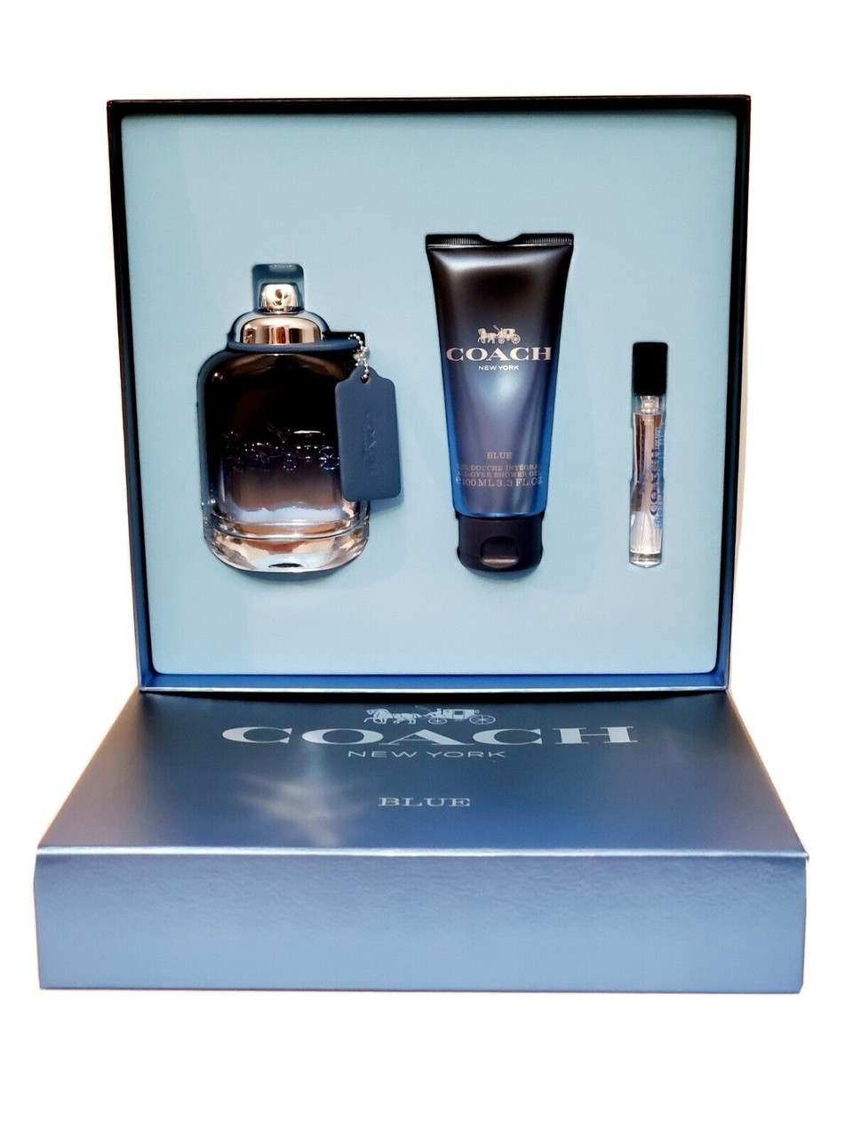 COACH BLUE 3 PCS SET FOR MEN: 3.3 EAU DE TOILETTE SPRAY + 0.5 EAU