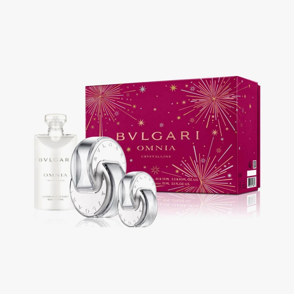 BVLGARI OMNIA CRYSTALLINE 3 PCS SET: 2.2 EAU DE TOILETTE + 0.5 EAU